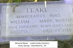 William & Mary Bostic Leake