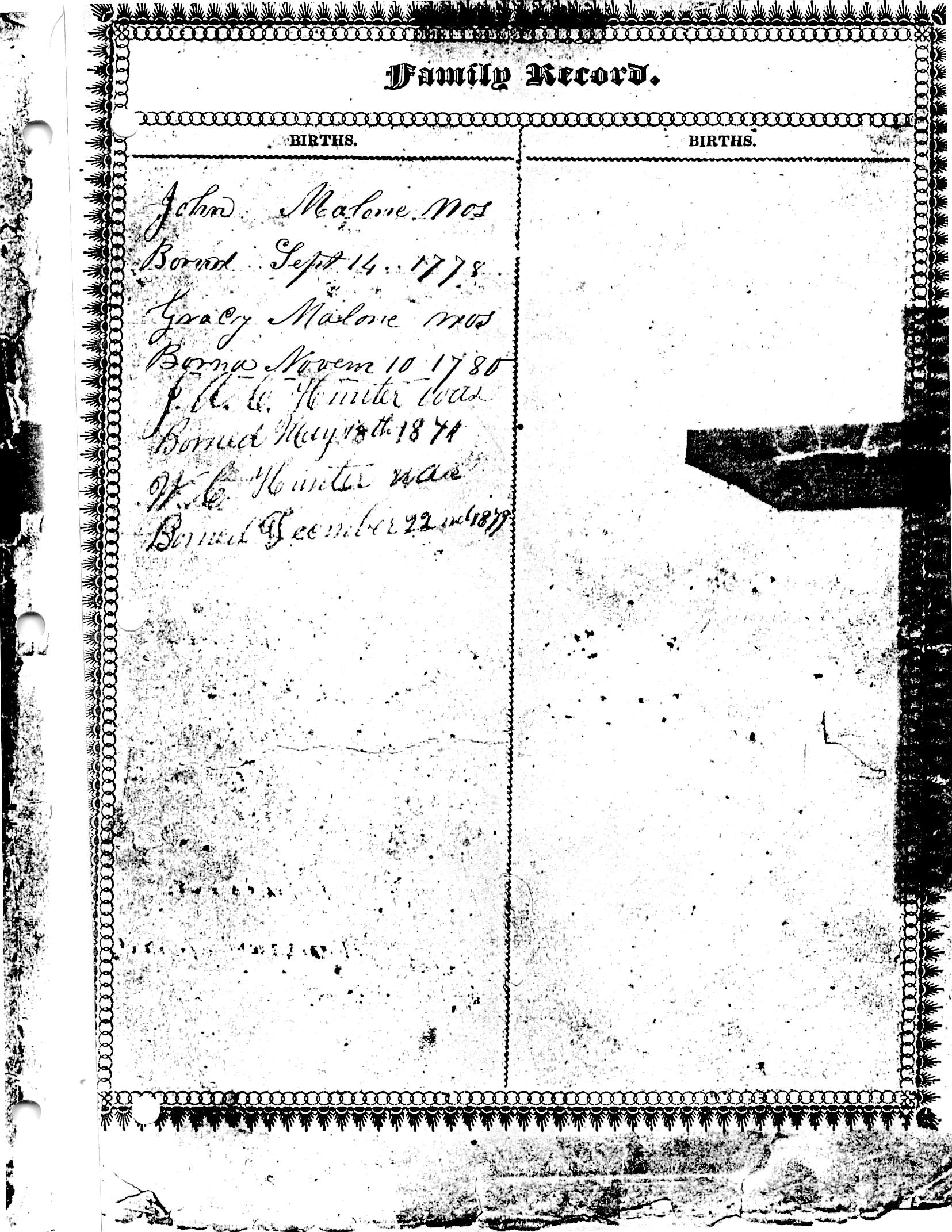 L. B. Malone Bible, page 2